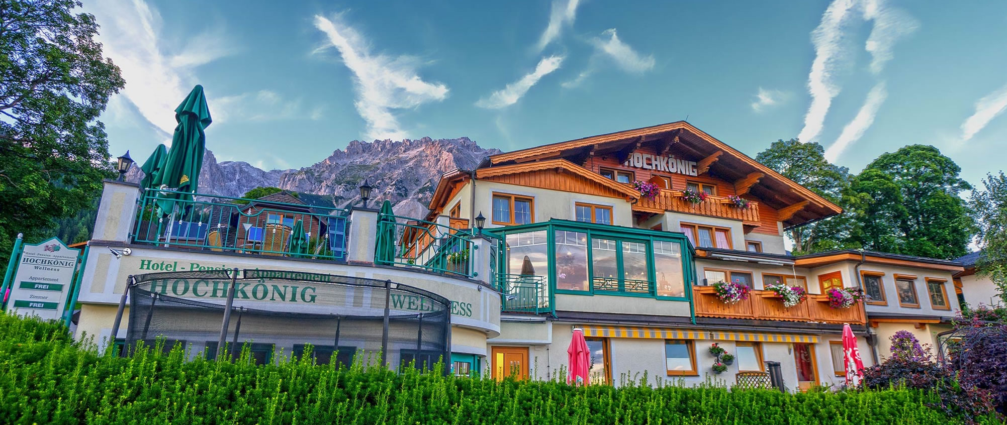 Hotel-Pension Hochkönig in Ramsau am Dachstein im Sommer